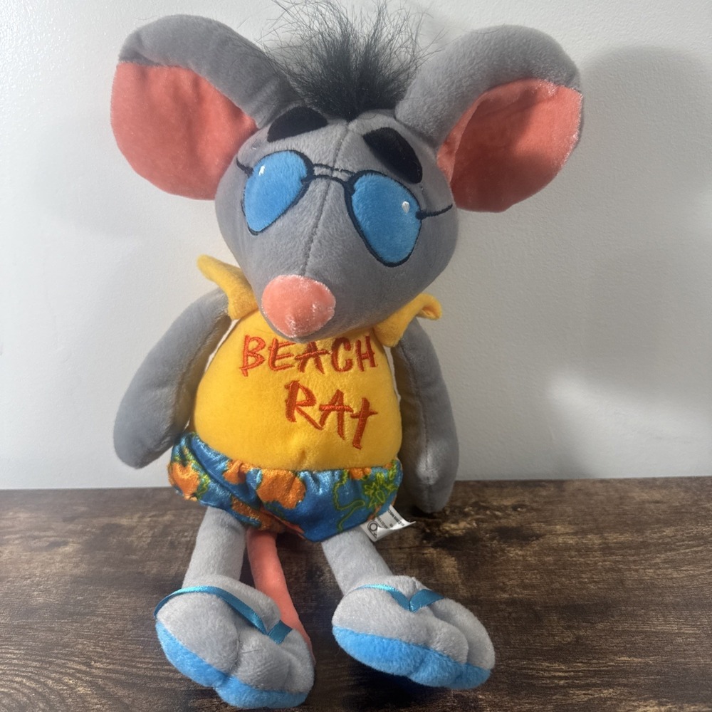 Beach‎ Rat Plush Gray Mouse Stuffed Animal Toy Nanco 2008  Medium 18"